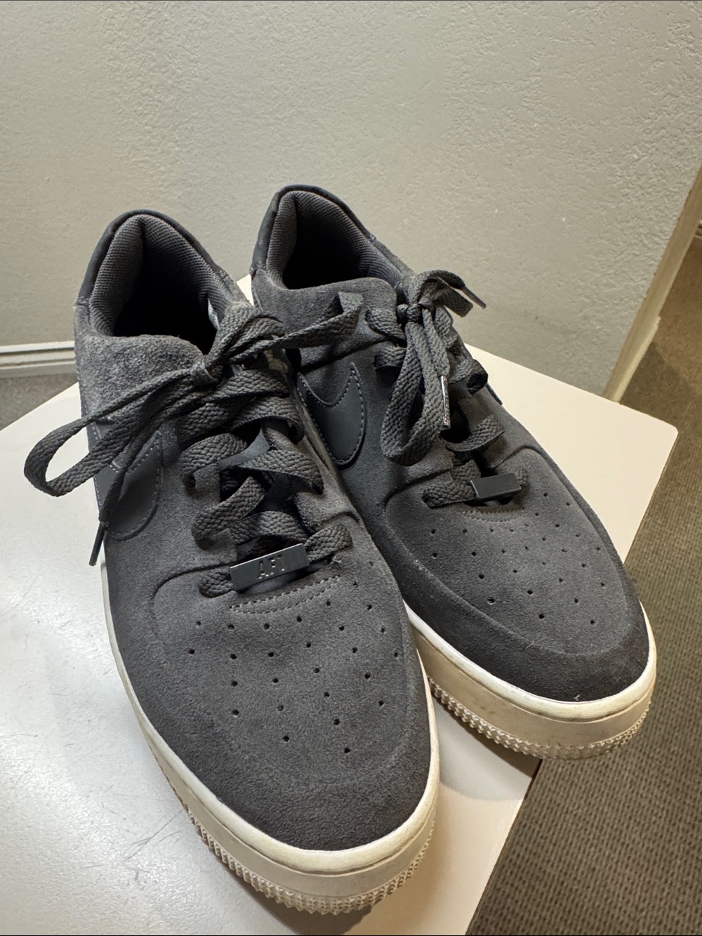Nike Air Force 1 Sage Low Platform Women’s Grey Suede Low-Top Sneakers